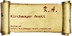 Kirchmayer Anett névjegykártya